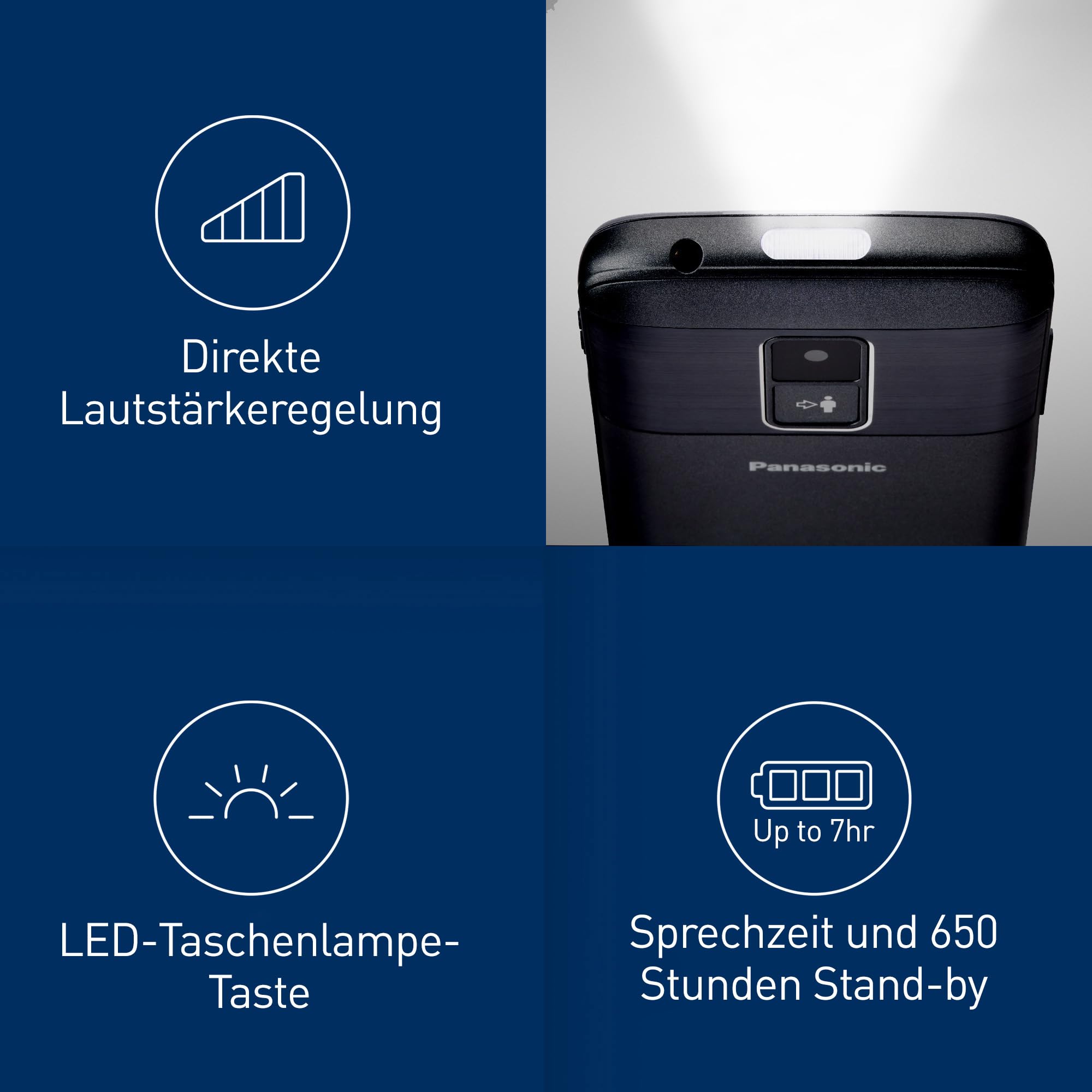 Telefon mobil, Panasonic, KX-TU160EXB, independent de card, Gri