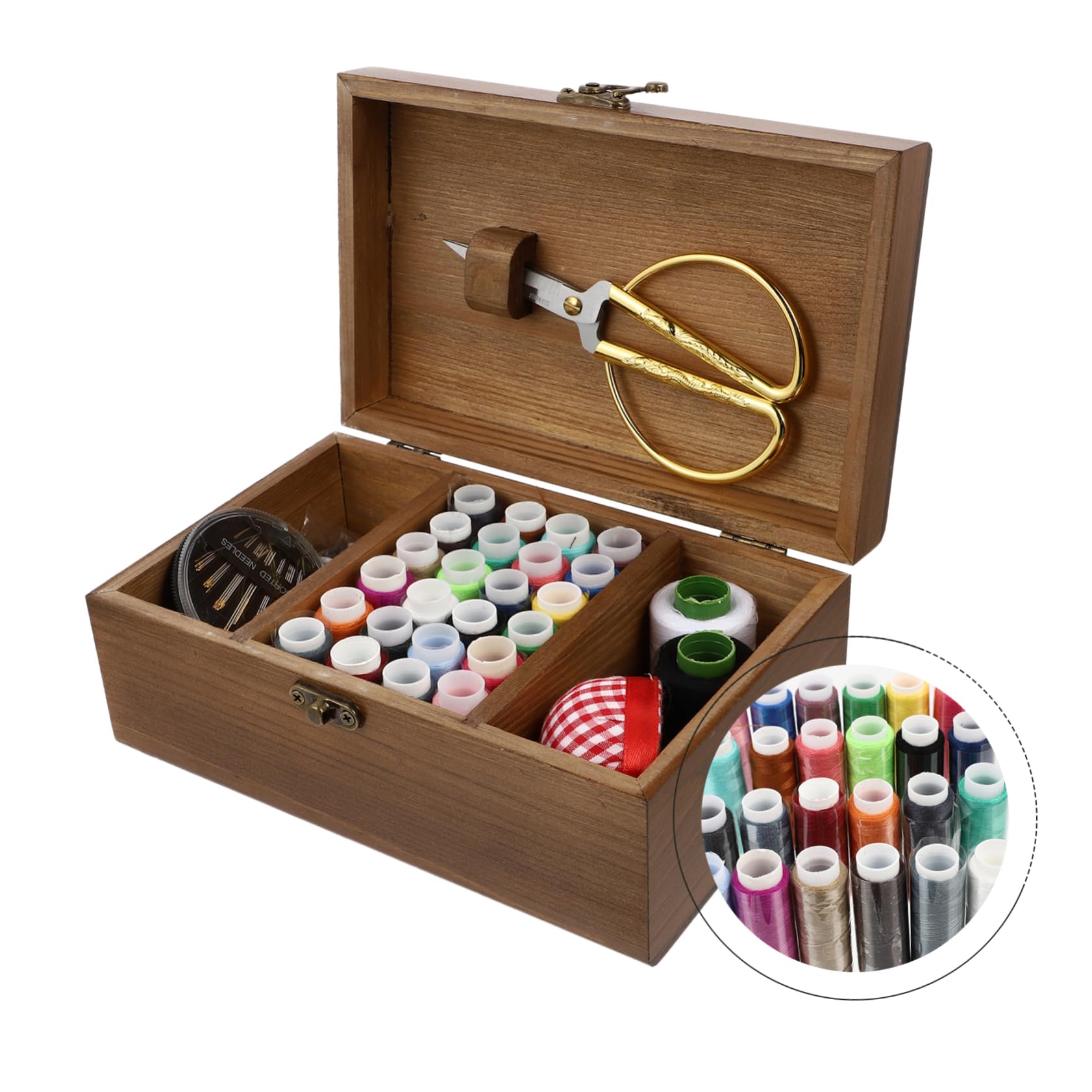DIYEAH 1set Strumenti Da Cucito Vintage Con Kit Di Aghi e Filo Portatile e Leggero Per Principianti e Esperti Per Lavori Di Ricamo e Cucito Quotidiani