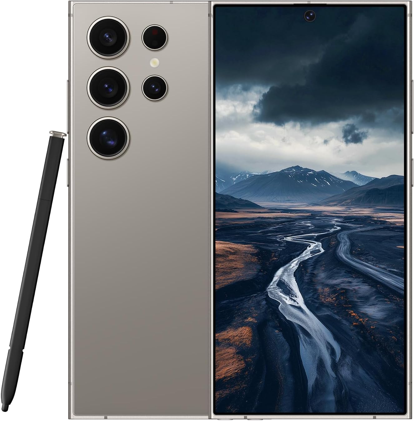 C24 Ultra Unlocked Cell Phones Smartphone Android 13 Phones 8+256GB/6.8" HD Screen/Dual SIM/108MP+48MP Camera/6800 mAh/Built-in Pen (Titanium Grey)