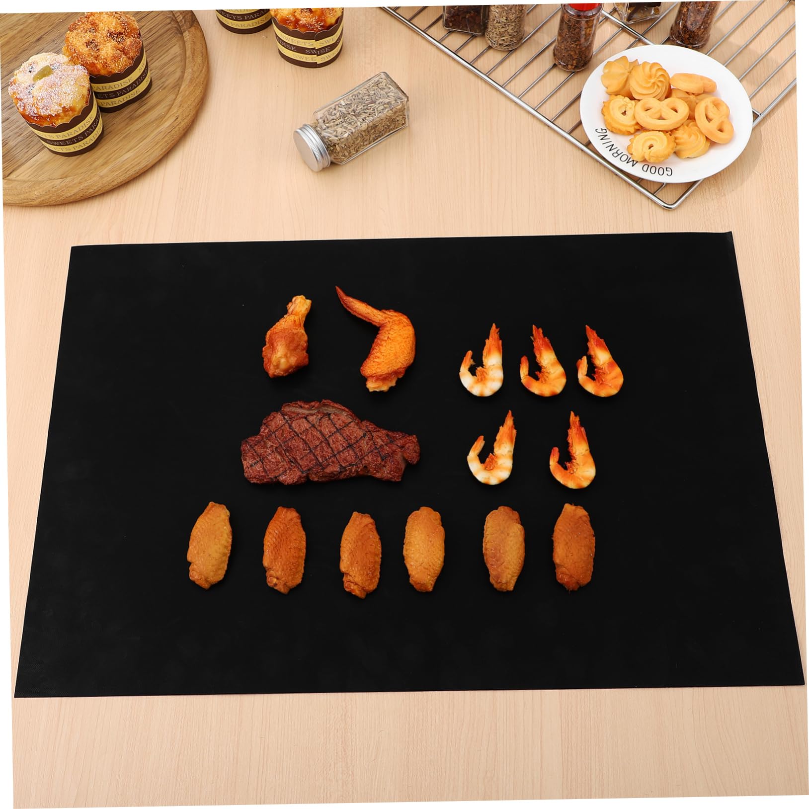 9piezas Estera De Parrilla Antiadherente Para Horno Tapete Resistente Al Calor Para Barbacoa De Tapetes Para Horno Reutilizables