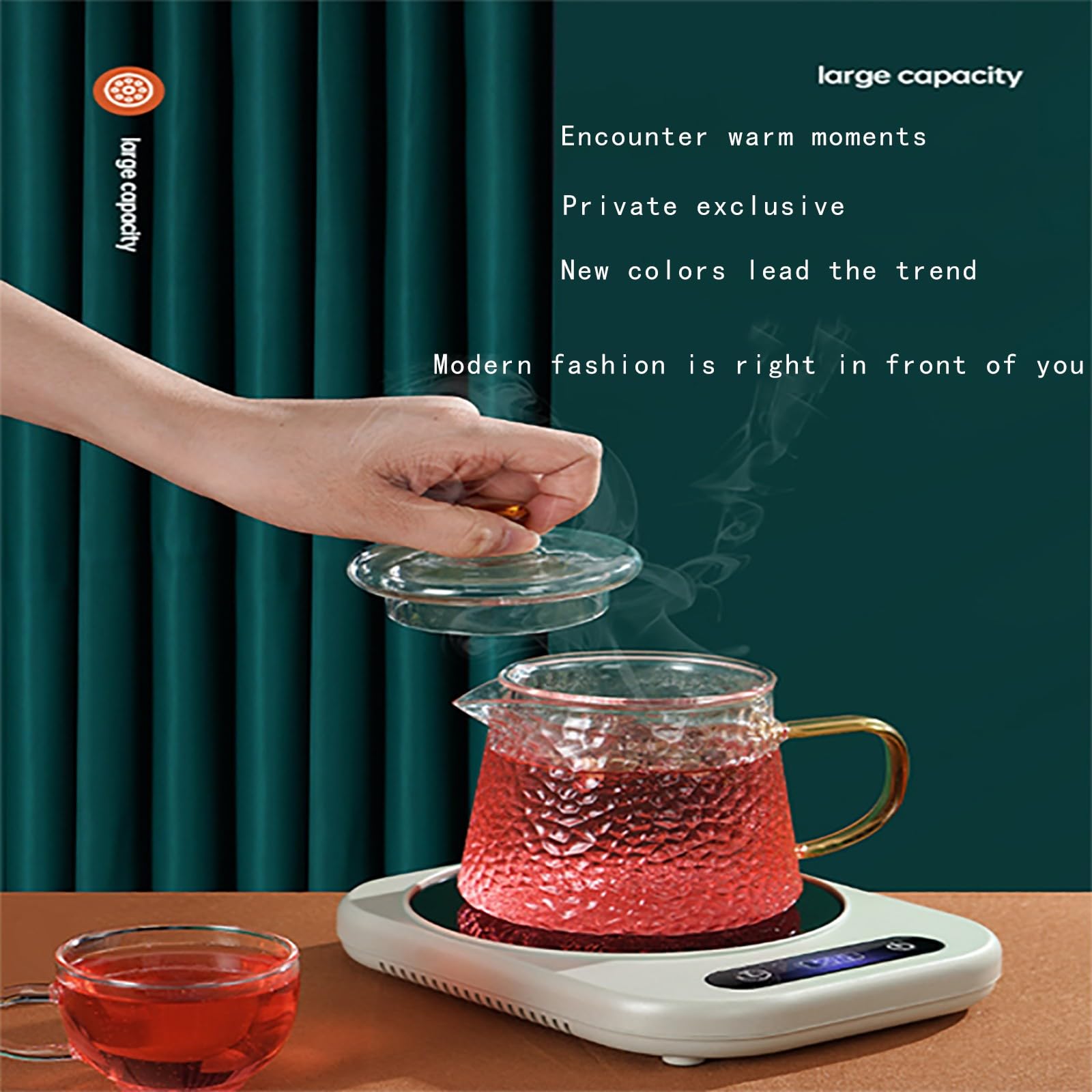 Calentador de tazas de café; calentador de tazas de té; Calentador de tazas de leche; Calentador de tazas de café eléctrico; Calentador de café con apagado automático A,19 * 14.5 * 4.5cm