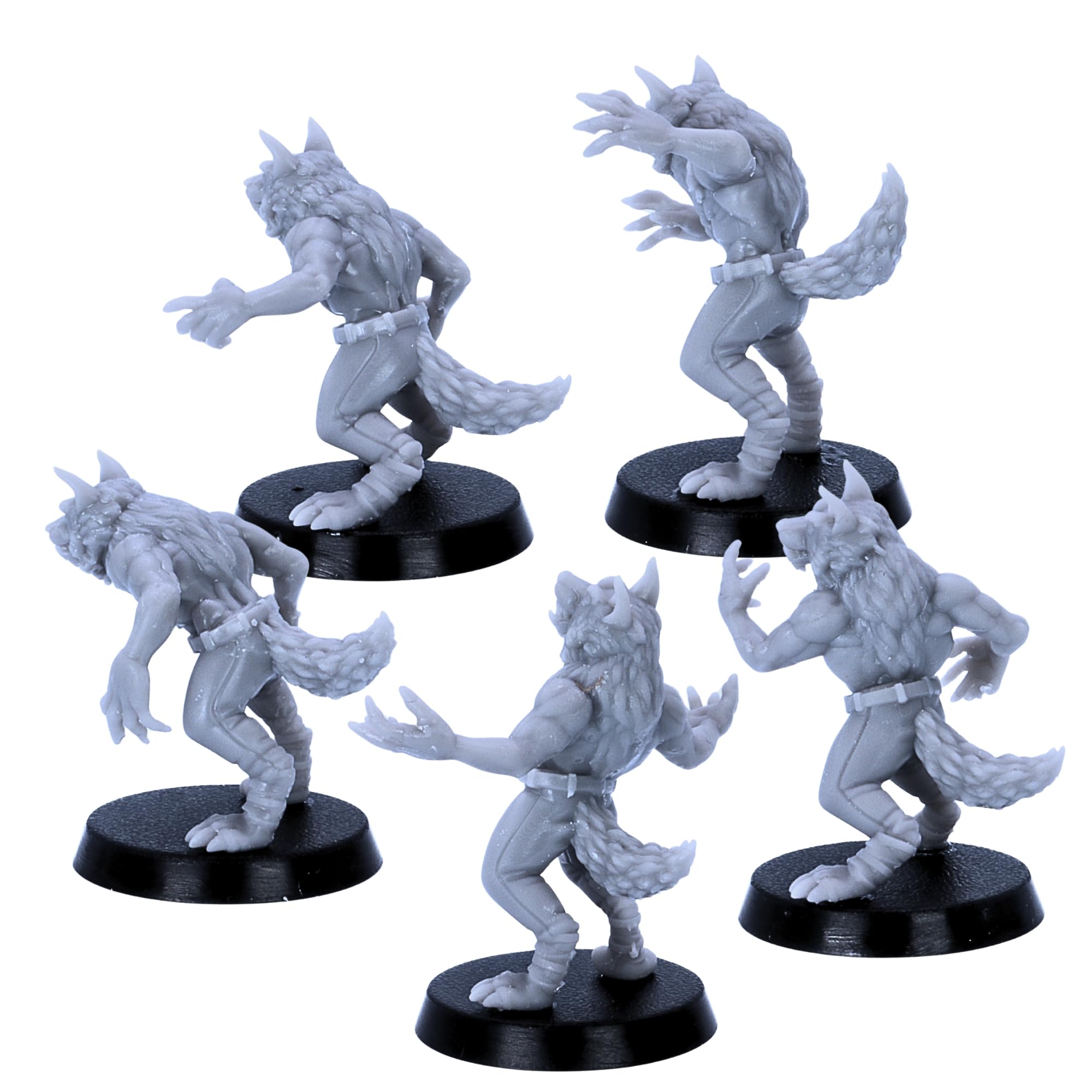 Forged Terrain Werewolf Soldiers - 5 WW2 Werewolf Miniatures for Tabletop Wargames, Grey, 32mm Scale - Image 3