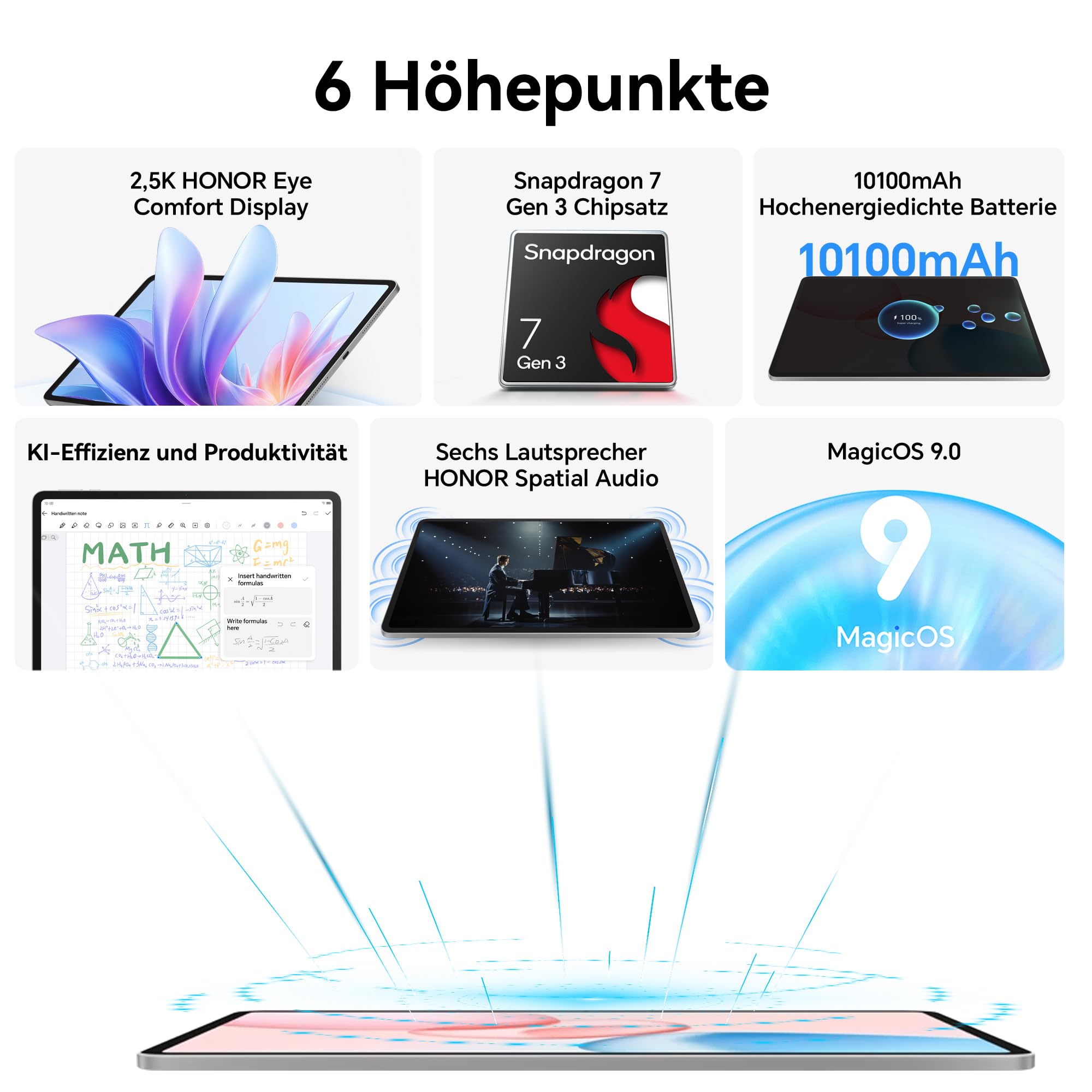 HONOR Pad 10 12.1 Zoll 2.5K WiFi Tablet 8 GB RAM 256 GB - Dettaglio