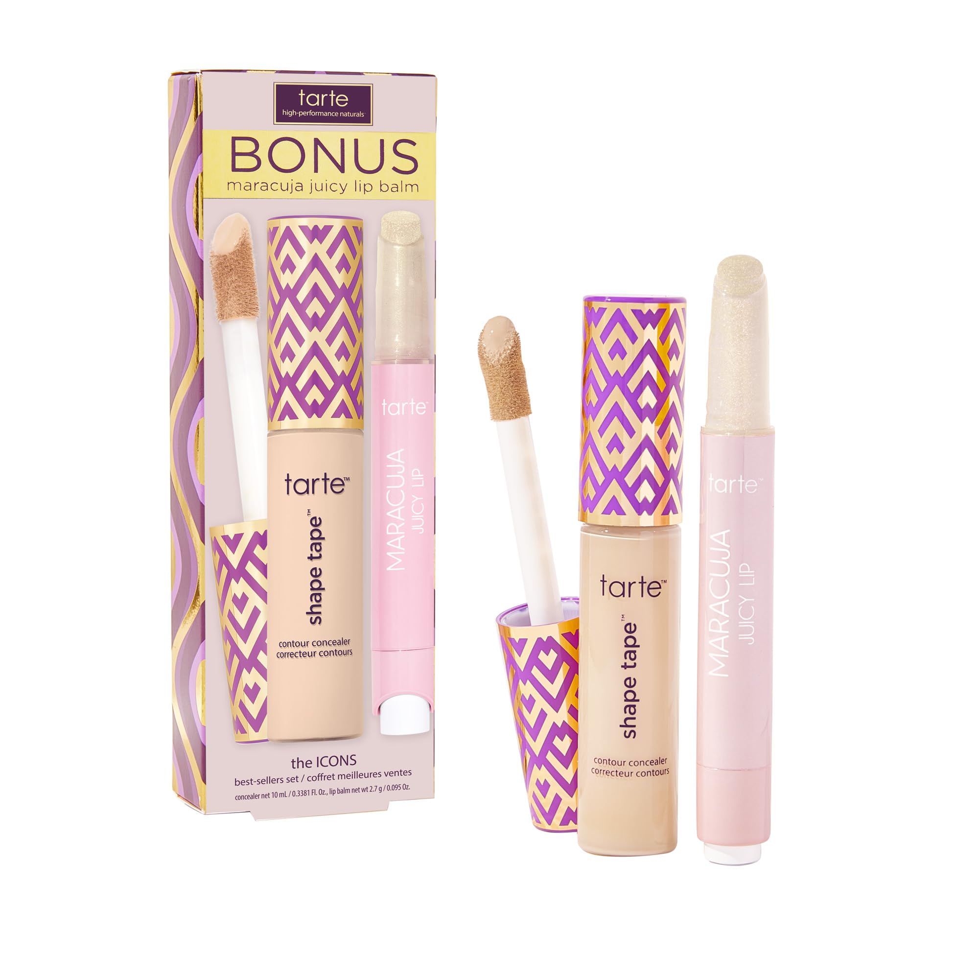 tarte icons shape tape concealer & maracuja juicy lip duo - 16N fair-light neutral & sunflower - full size