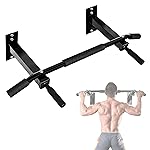 Yes4All Multifunctional Pull Up Bar Wall Mounted Capacity 300 Pounds - Black