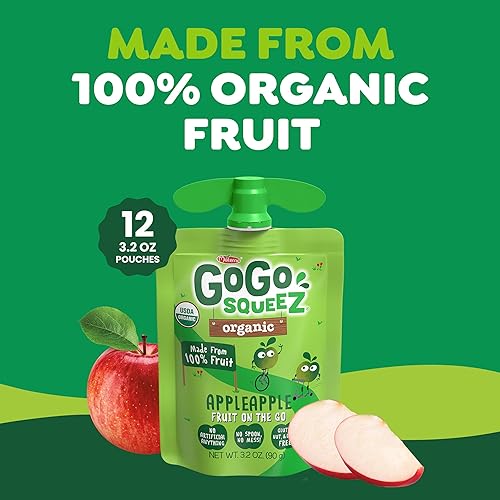 Miniatura 14 de GoGo squeeZ Fruit on the Go - Paquete variado orgánico de manzana, fresa y plátano, 3.2 onzas (paquete de 12), aperitivos orgánicos sin azúcar