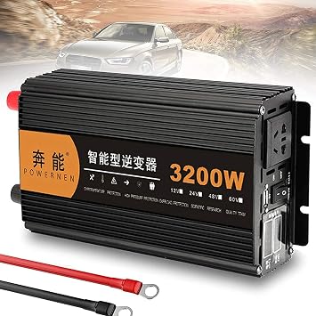 Power Inverter 3.2W 4KW 5KW 6KW 8KW 9KW12KW 15KW Pure Sine Wave Inverter DC12V 24V TO AC 220V Power Converter Adaptor Home Solar Inverter Power Bank For Truck Outdoor Car Converter 3200W,24V to 220V