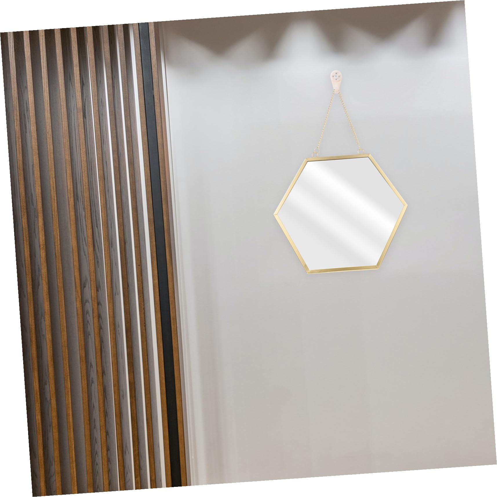 Moderner sechseckiger Wandspiegel – schlankes Design für Badezimmer und Flur, perfekt für Make-up und Rasur, Wandmontage für einfache Installation