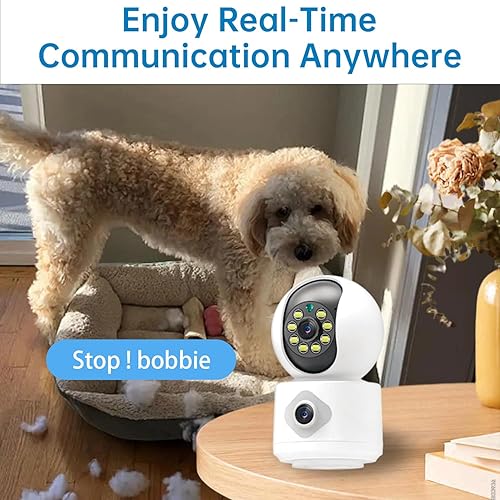 Miniatura 4 de Cámara de seguridad de doble lente 2K Cámara inalámbrica WiFi Cámara nocturna a todo color 4MP interior al aire libre 2 vías audio 1080 p cámara de