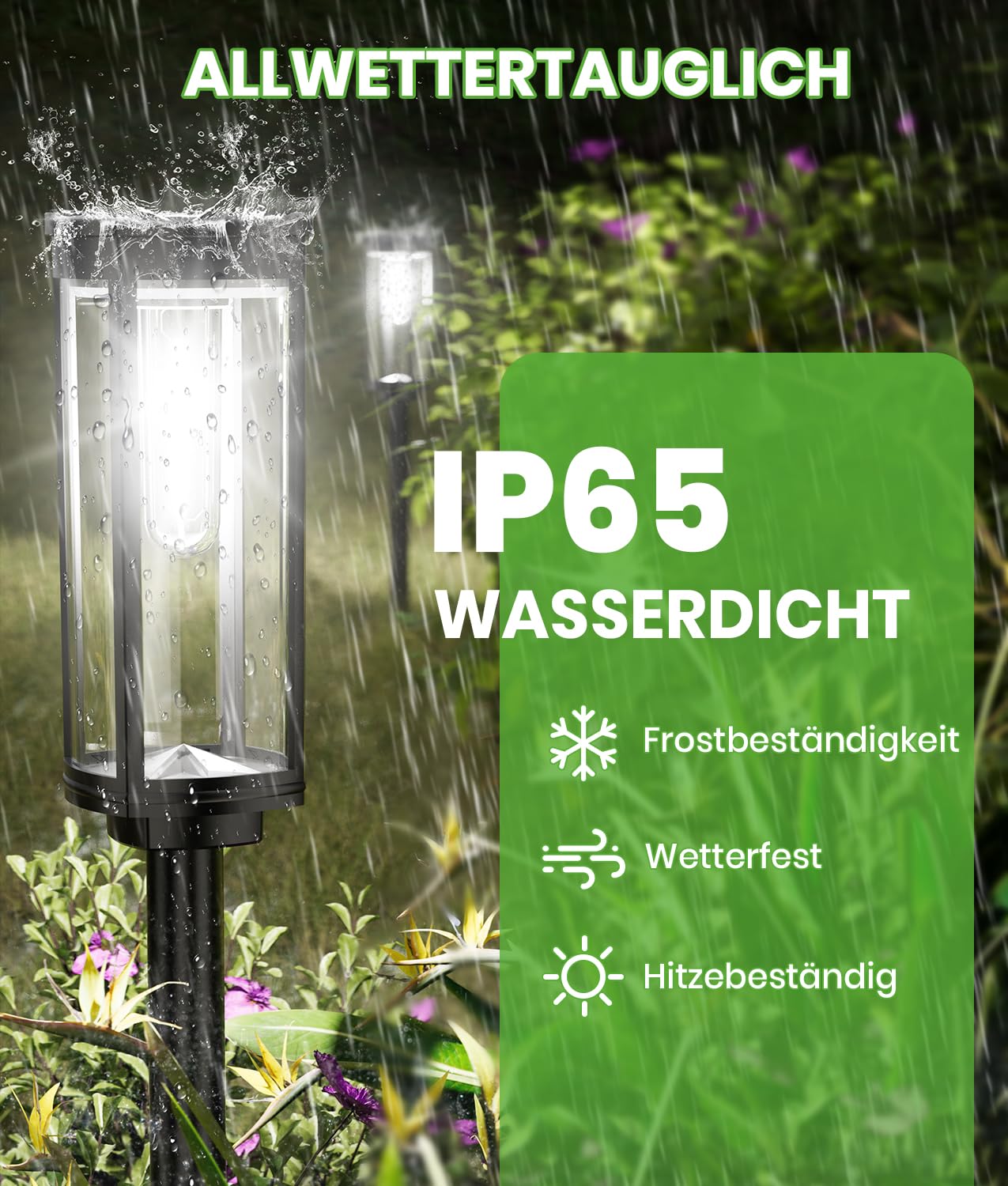 Sehr Hell Solarlampen für Außen Garten, 4 Stücke Gartenleuchten Solar Kaltes Weiß,IP65 Wasserdicht Solarleuchten Garten Außenbeleuchtung für Außen Garten, Terrasse, Pfad, Rasen