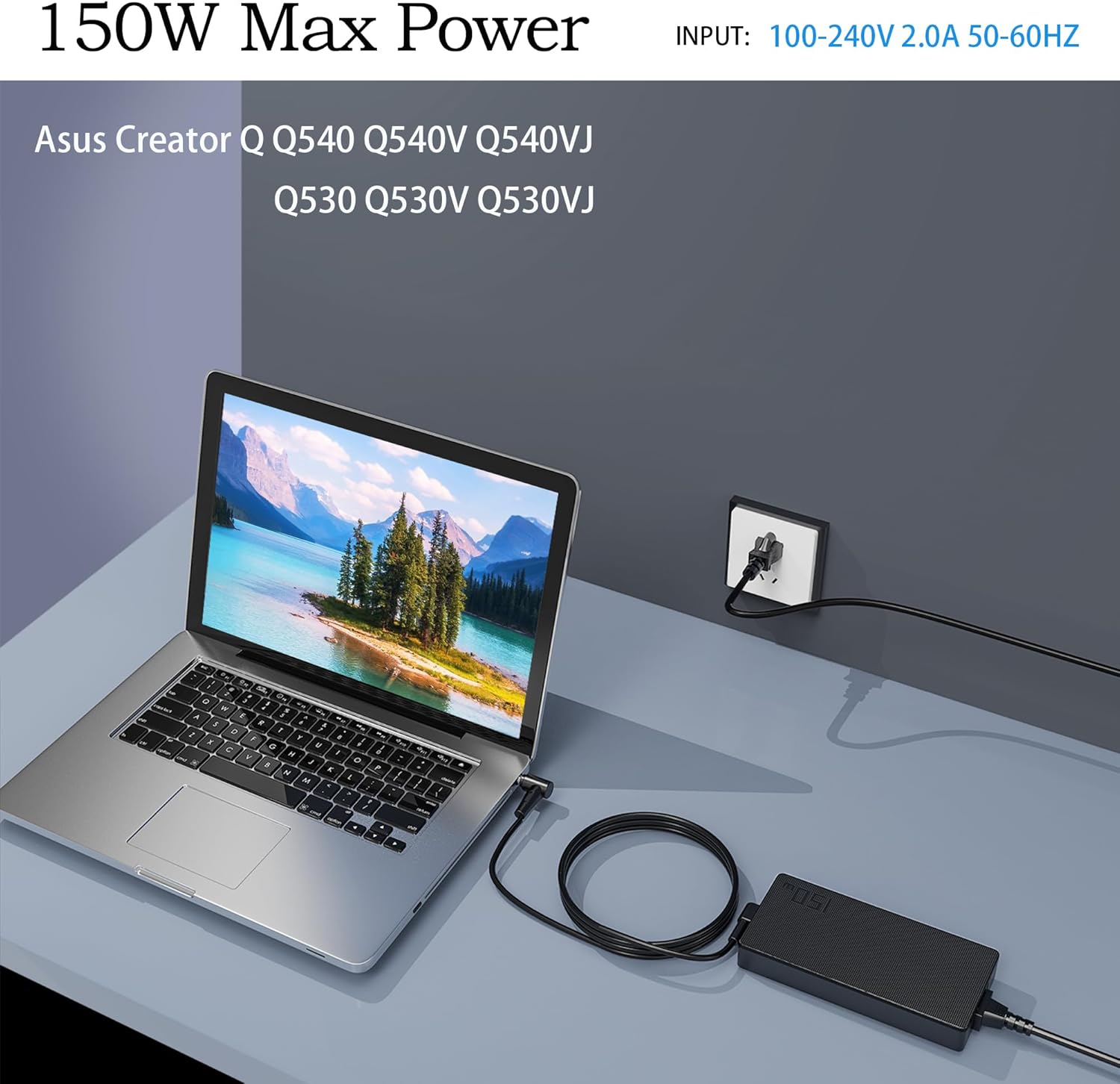 150W 7.5A AC Charger fit for ASUS Creator Q Q540V Q530V Q540VJ Q530VJ Q540 Q530 Q540VJ-I93050 Gaming Laptop Adapter Supply Cord