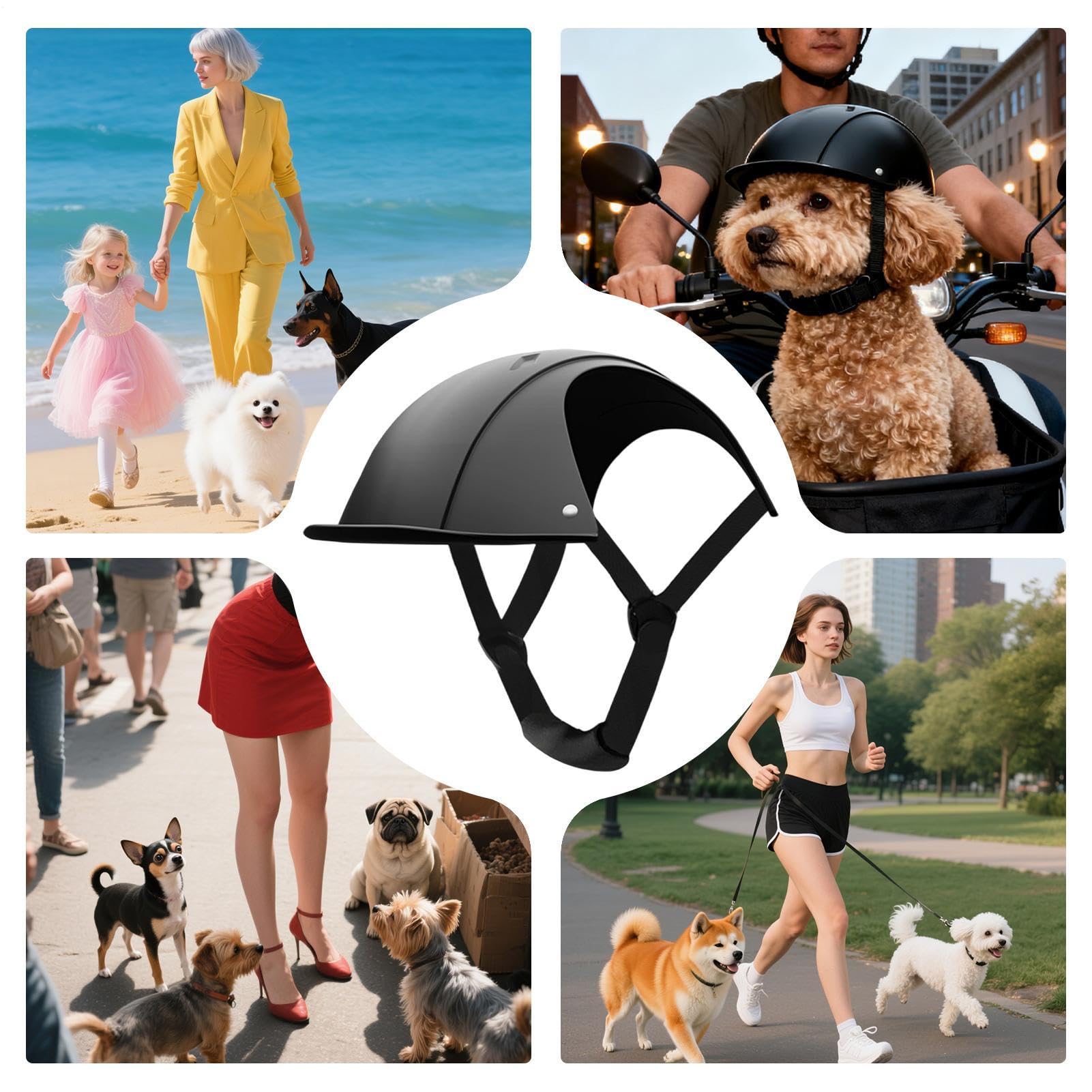 Para Perro – Casco impermeable que bloquea los rayos UV – Parasol para Mascotas – Traje de fiesta, Fotografía de Vacaciones en Interior, Equitación de Moto