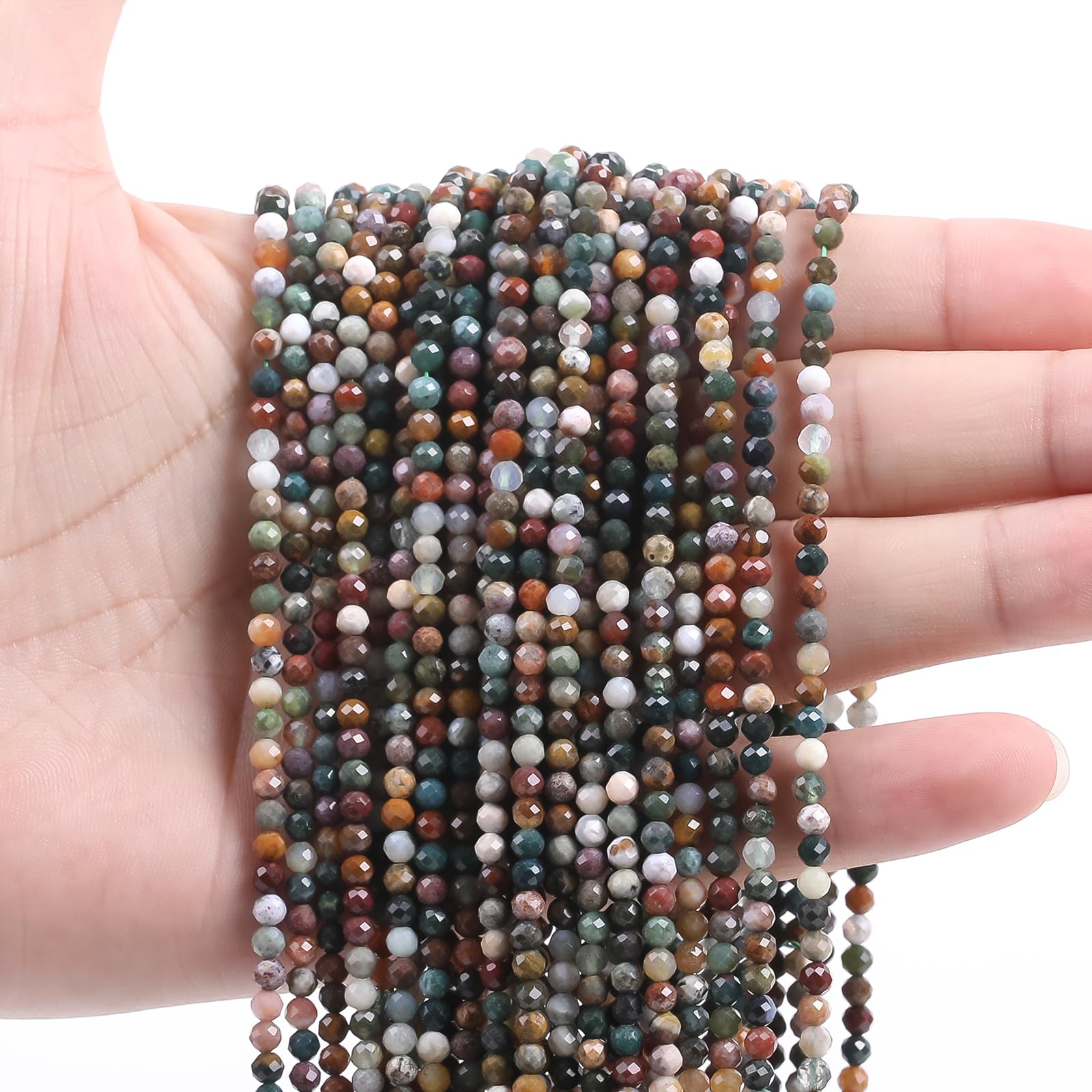 3mm Faceted Natural Stone Beads for Jewelry Making AAA Quality Gemstone Beads Mix Chrysoprase Beads 120pcs Micro Laser Cut Round Loose Beads Charms for DIY Jewelry 16.5''Healing Stone Beads