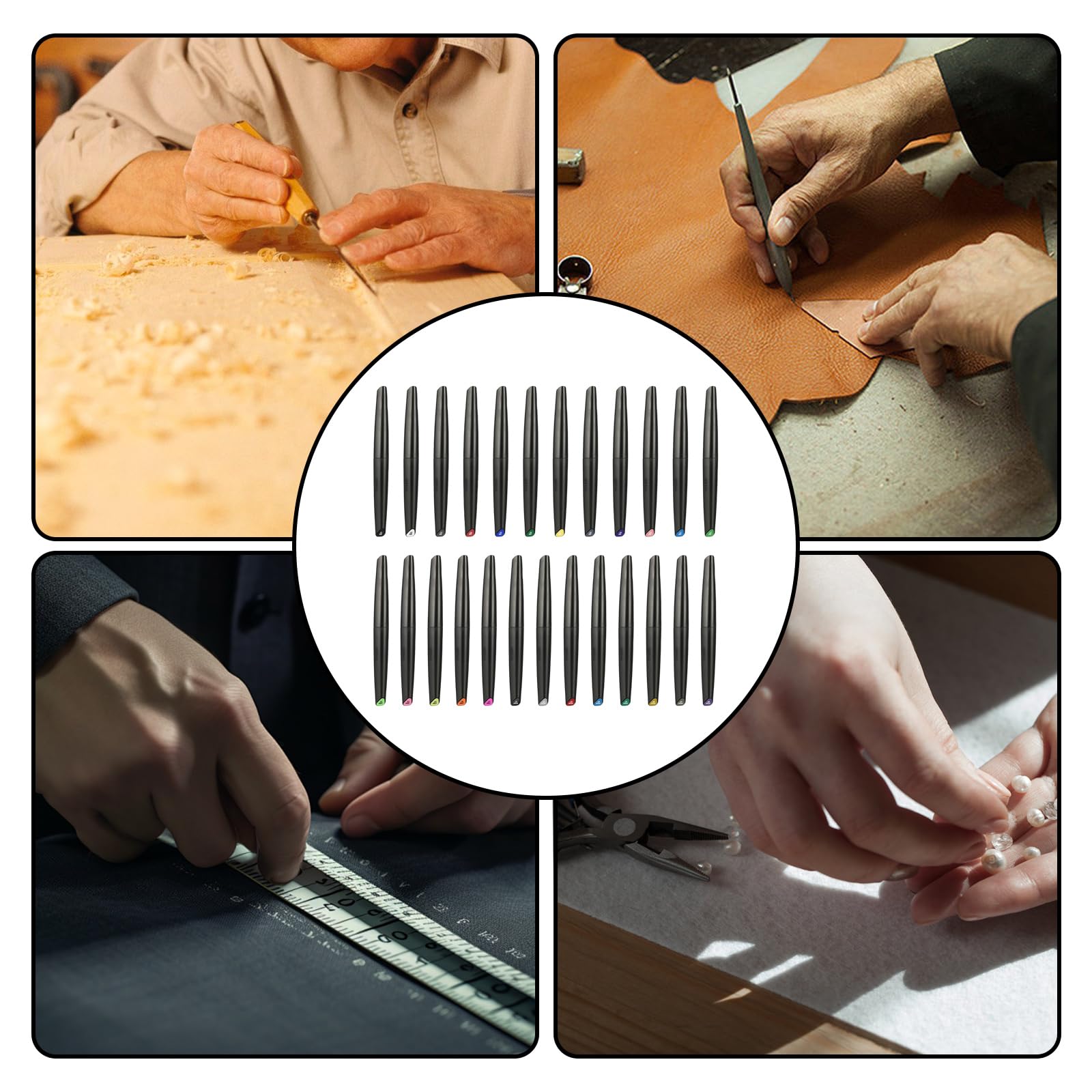 Set di 26 pennarelli per modellismo, inclusi gomme da cancellare, penne, matite per pittura in miniatura, artigianato e costruzione di pennarelli ABS