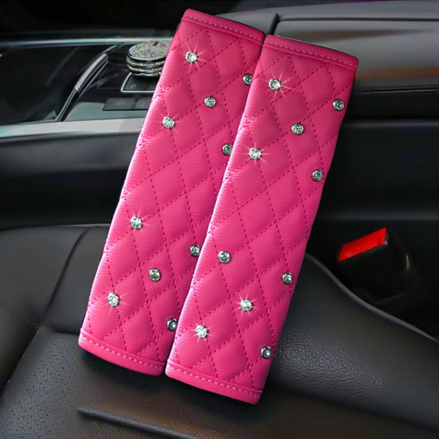 2 PCS Leather Shoulder Pads Car Safety Seat Belt Cover For BMW 1 Series