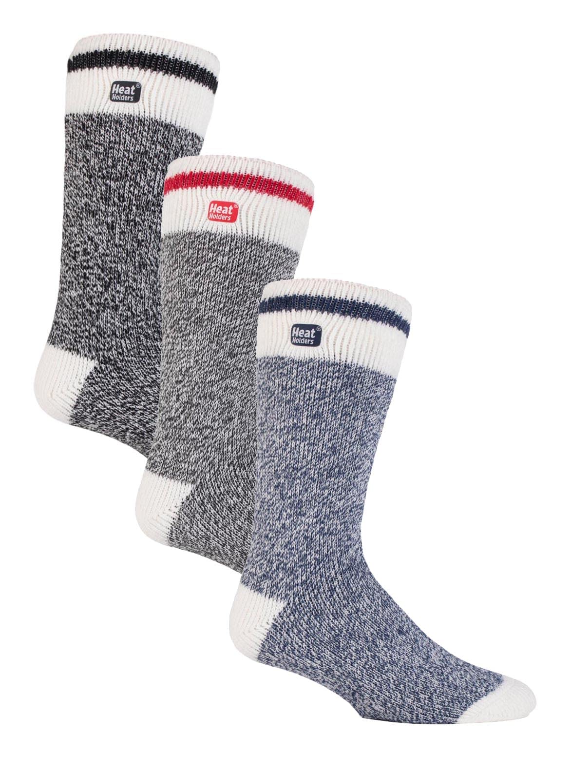 HEAT HOLDERS - 3 Pair Pack Multipack Mens Insulated Thermal Socks for Winter 6-11