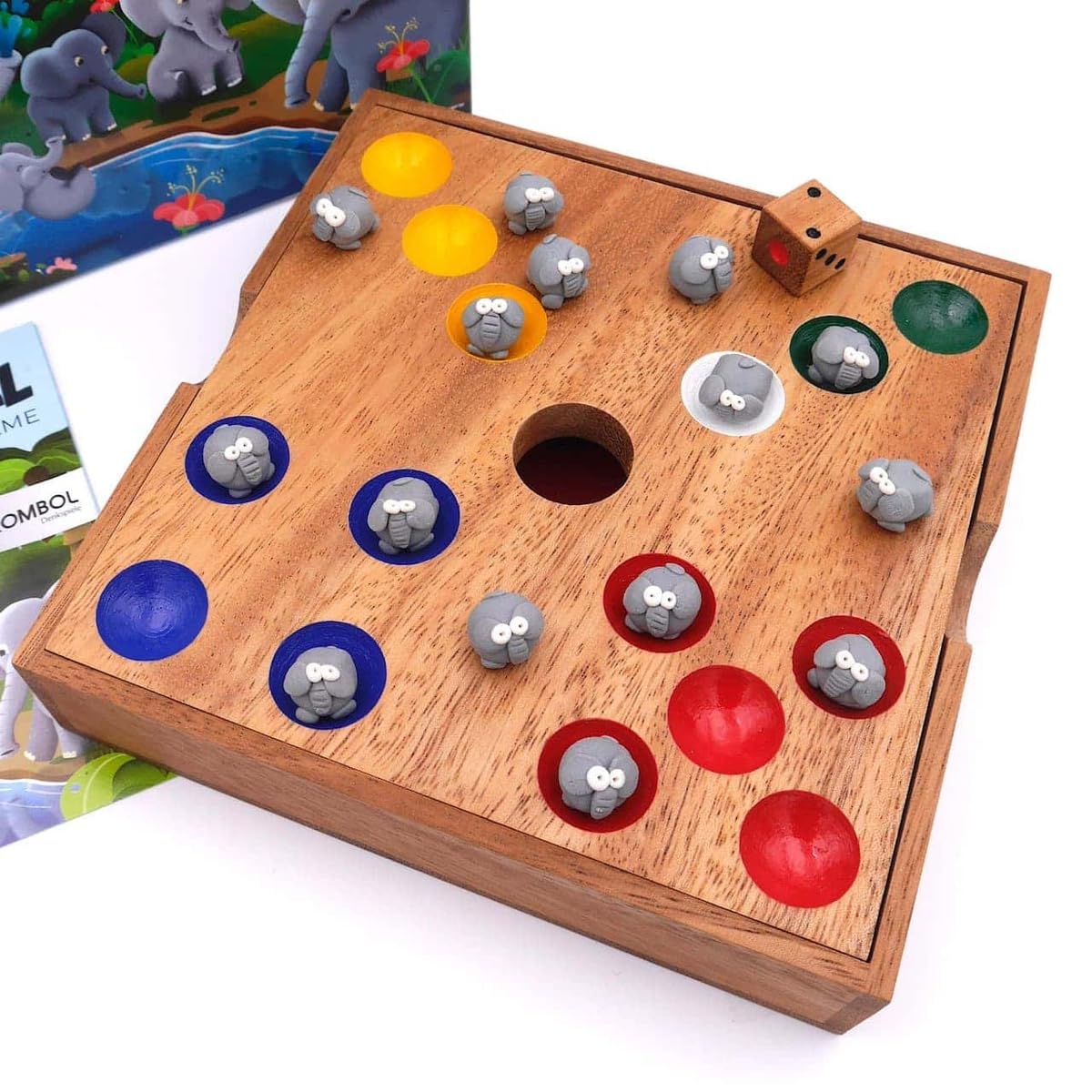 ROMBOL Elefantenspiel - Das Würfelspiel mit den süßen Elefanten für die ganze Familie, Modell:Elefanten