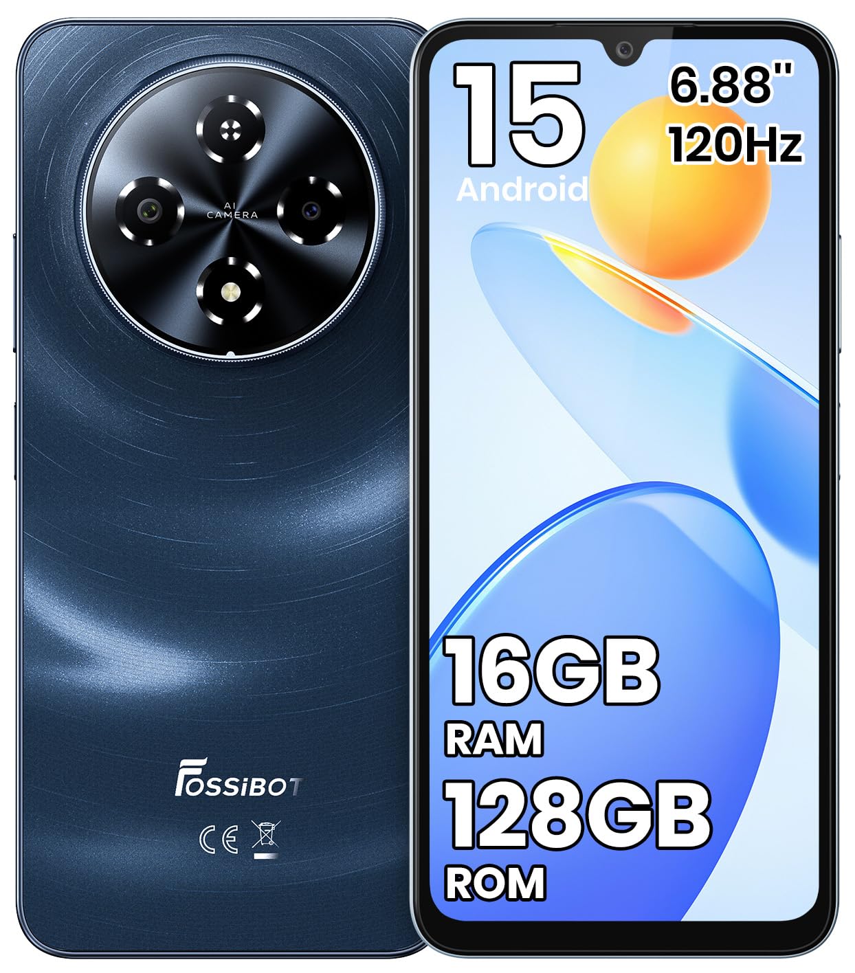 Amazon | FOSSiBOT S5 SIMフリー スマホ 本体 16GB RAM+128GB ROM 最大
