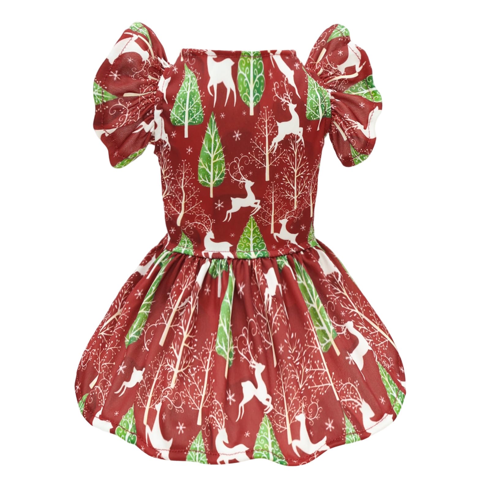 CuteBone Frilly Dog Dress Princess Puppy Christmas Dresses with Ruffled Sleeves Cat Clothes Outfit for Small Dogs Girl Pet Apparel
