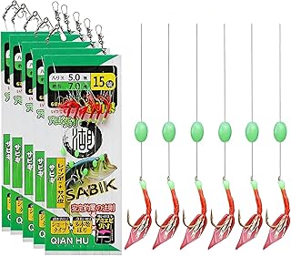 30Pcs Pré-noué Bas de Ligne Peche en Mer, Bas de Ligne Peche en Mer avec Perles Lumineuses, pour Pêche à la Plages, Pêche Côtière, Le Bar, la Plaice, la Truite, la Dorade(3 Tailles Disponibles)