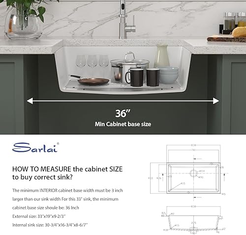 Miniatura 137 de Sarlai Fregadero de cocina negro de 18 x 18 pulgadas, fregadero de estación de trabajo de preparación de barra de 18 x 18 pulgadas, fregadero
