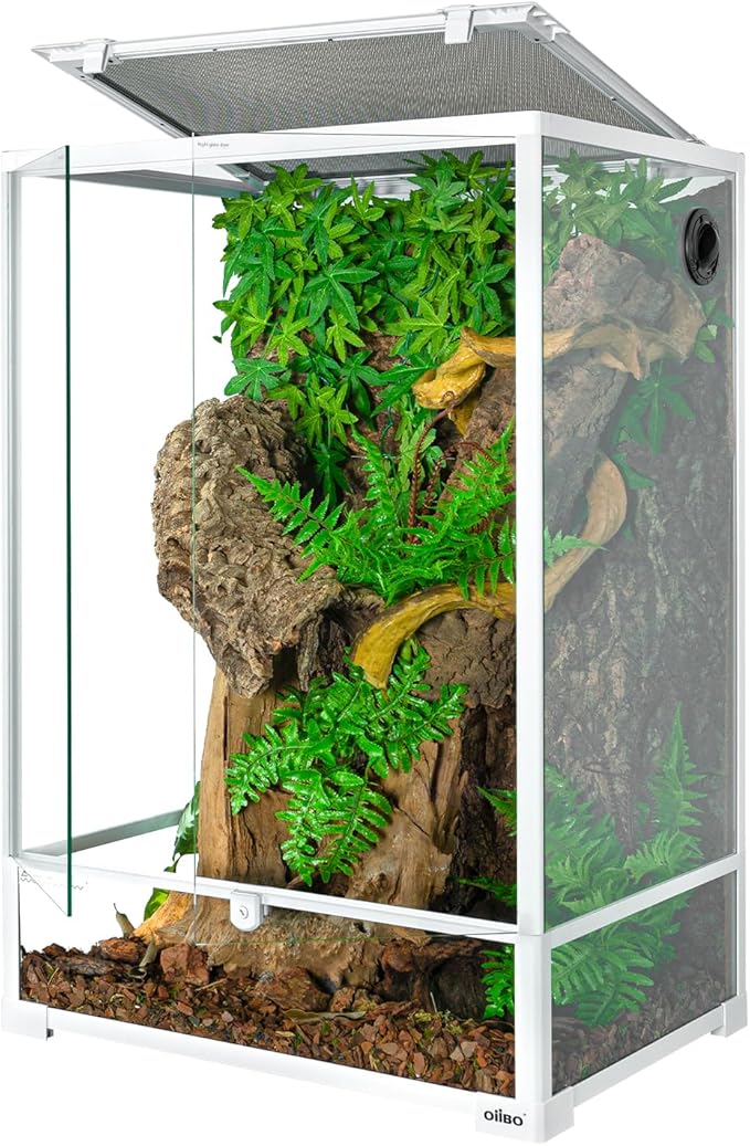 OiiBO 67 Gallon Reptile Tall Terrarium, Vertical Reptile Tank 24" x 18" x 36" Full