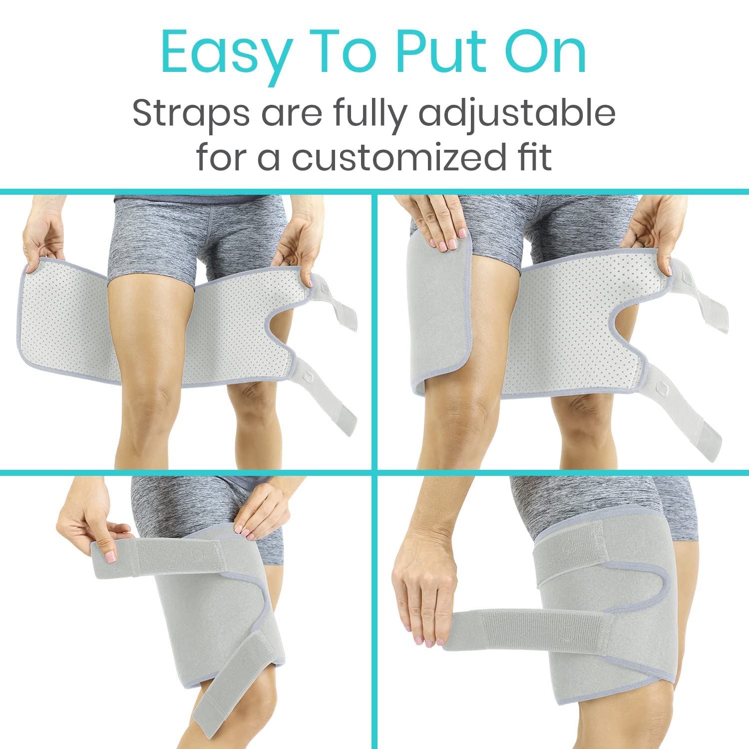 Buy Vive Thigh Brace Hamstring Quad Wrap Adjustable Compression