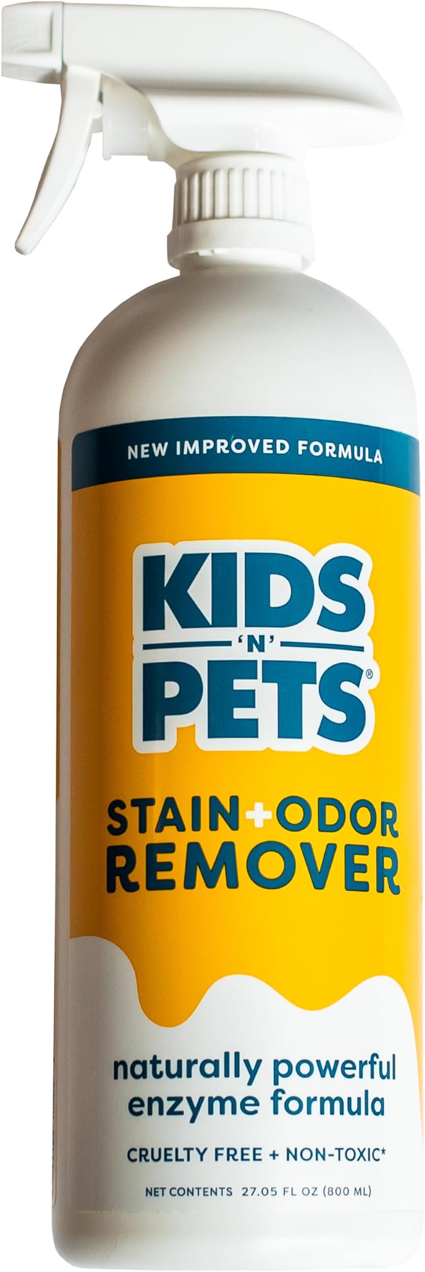 KIDS 'N' PETS Instant All-Purpose Stain & Odor Remover Permanently Eliminates Dog Pee, Cat Urine, Other Smells, Spots from Home Carpet, Couch, Furniture, Mattress, Fabric. Non-Toxic, Child Safe - 27oz