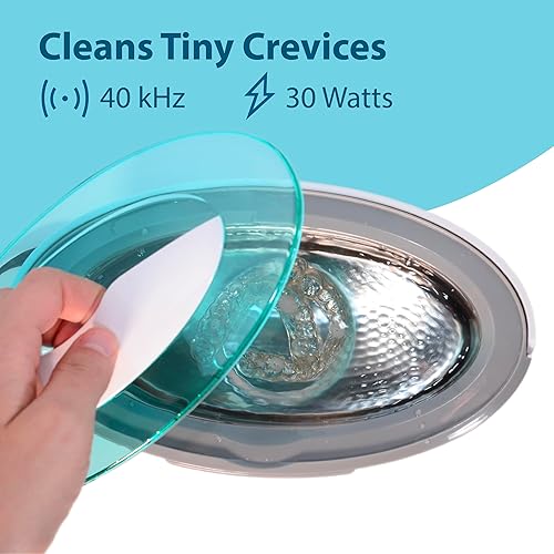 Miniatura 4 de Máquina limpiadora ultrasónica de retenedores  Perfecto para dentaduras, protectores bucales y joyas  Fácil de llenar y descargar con tanque