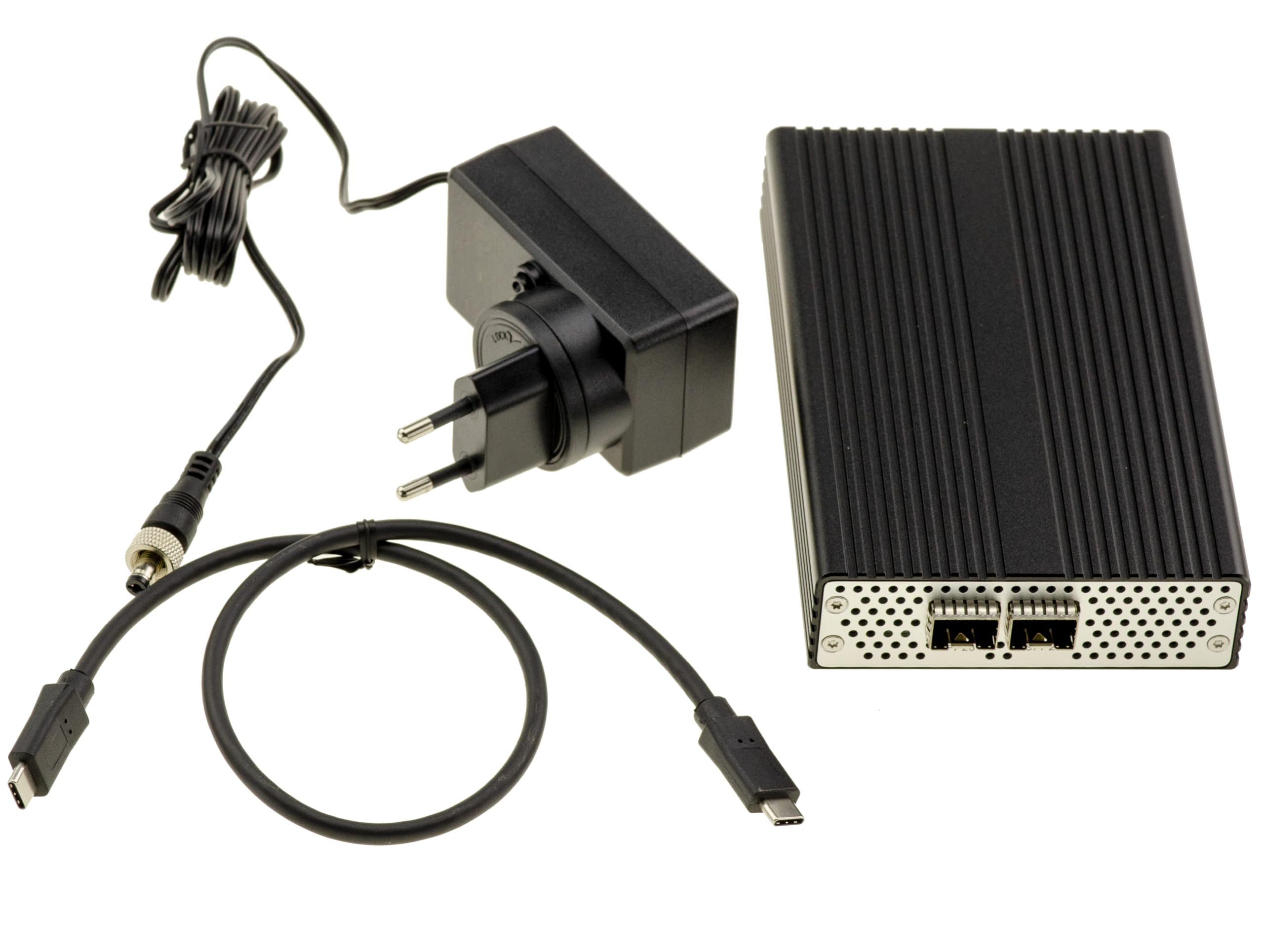 KALEA-INFORMATIQUE Cordon Thunderbolt USB4 40G vers 2 Ports SFP28 25G | Convertisseur USB4 ou Thunderbolt 3/4/5 vers fibre 25G SFP28 avec chipset Mellanox ConnectX-4Lx, chainage Daisy Chain