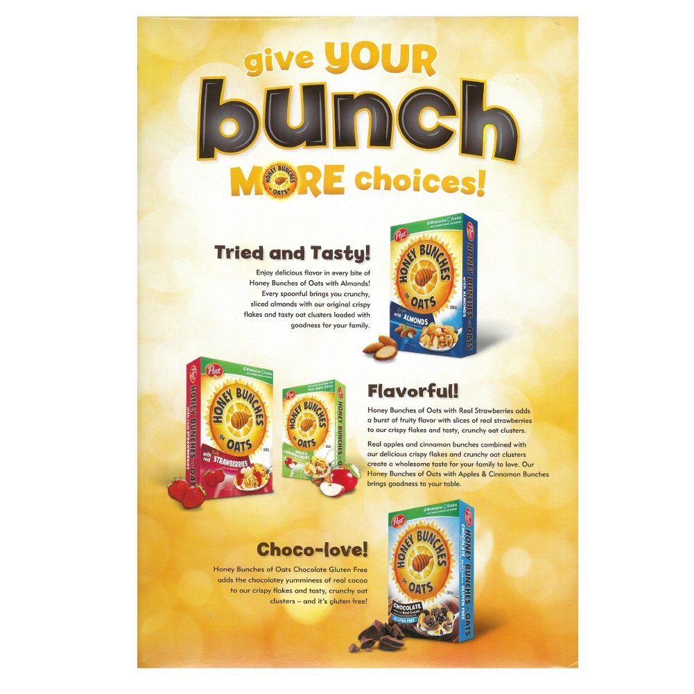 Post Honey Bunches of Oats with Real Strawberries Cereal, Heart Healthy,  Low Fat, made with Whole Cereal, 13 Ounce (Pack of 12), (88023)