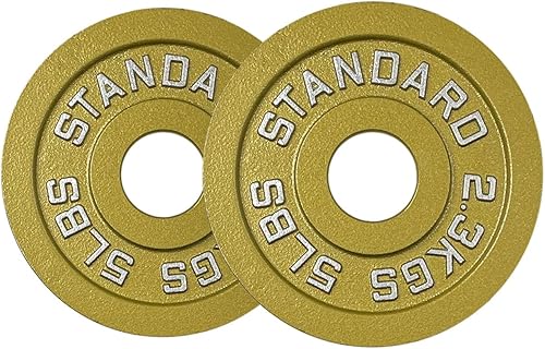 Miniatura 8 de Placas de acero olímpico con acabado dorado, pares y juegos de mancuernas de 2 pulgadas estándar en oro prémium para levantamiento de pesas