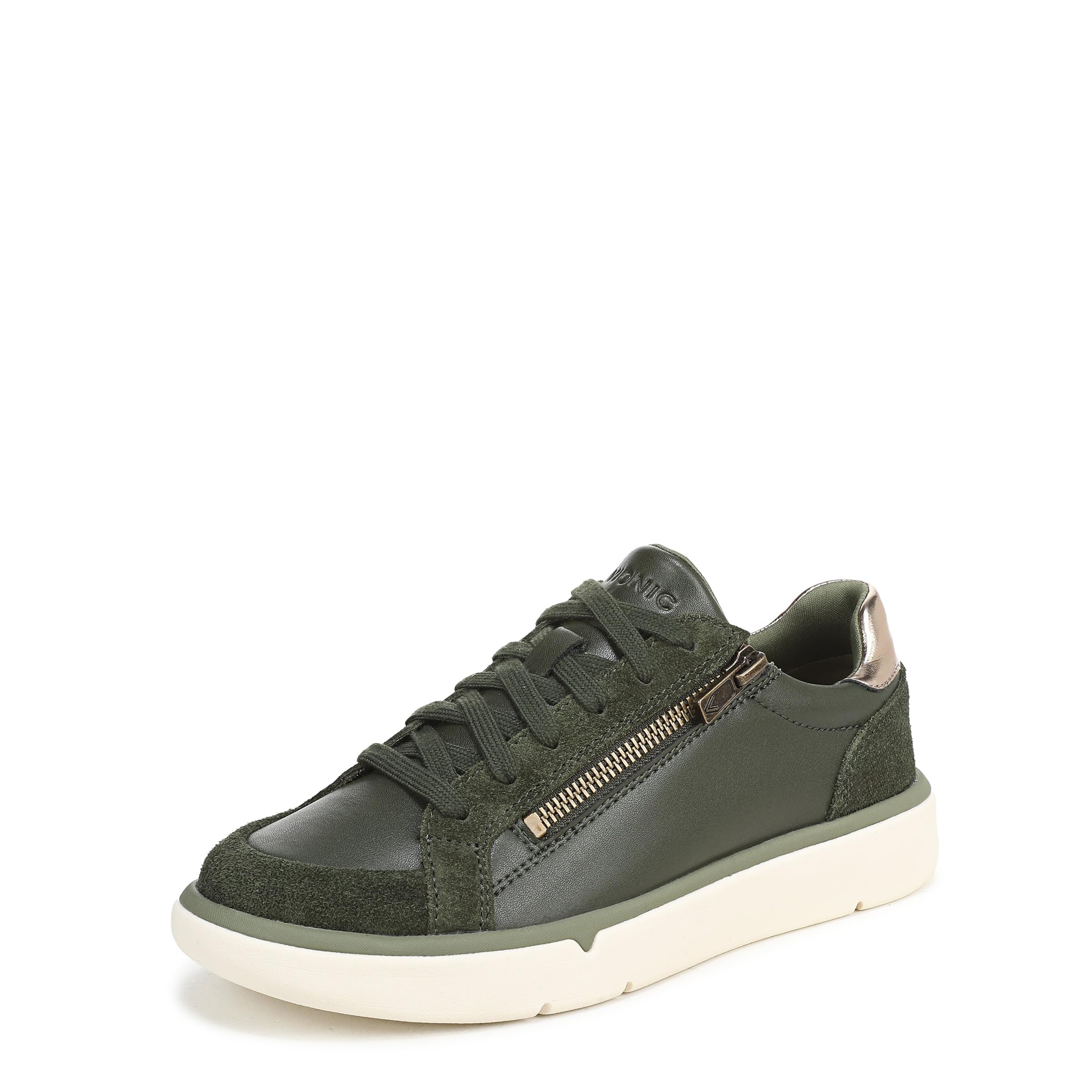 Vionic Women's City Walk Axs Sneaker Olive Moss Leather 6.5 W