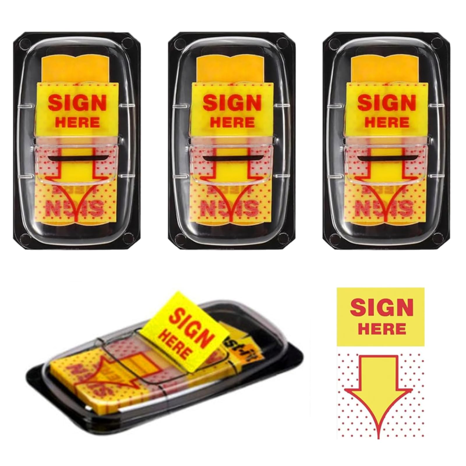200Pcs Sign Here Tabs Stickers, Sign Here Sticky Notes Arrow Tabs Page Markers Notary Supplies Arrow Sticky Notes Page Markers Tabs Notary Supplies for Office School Notebook Note Book Notarization