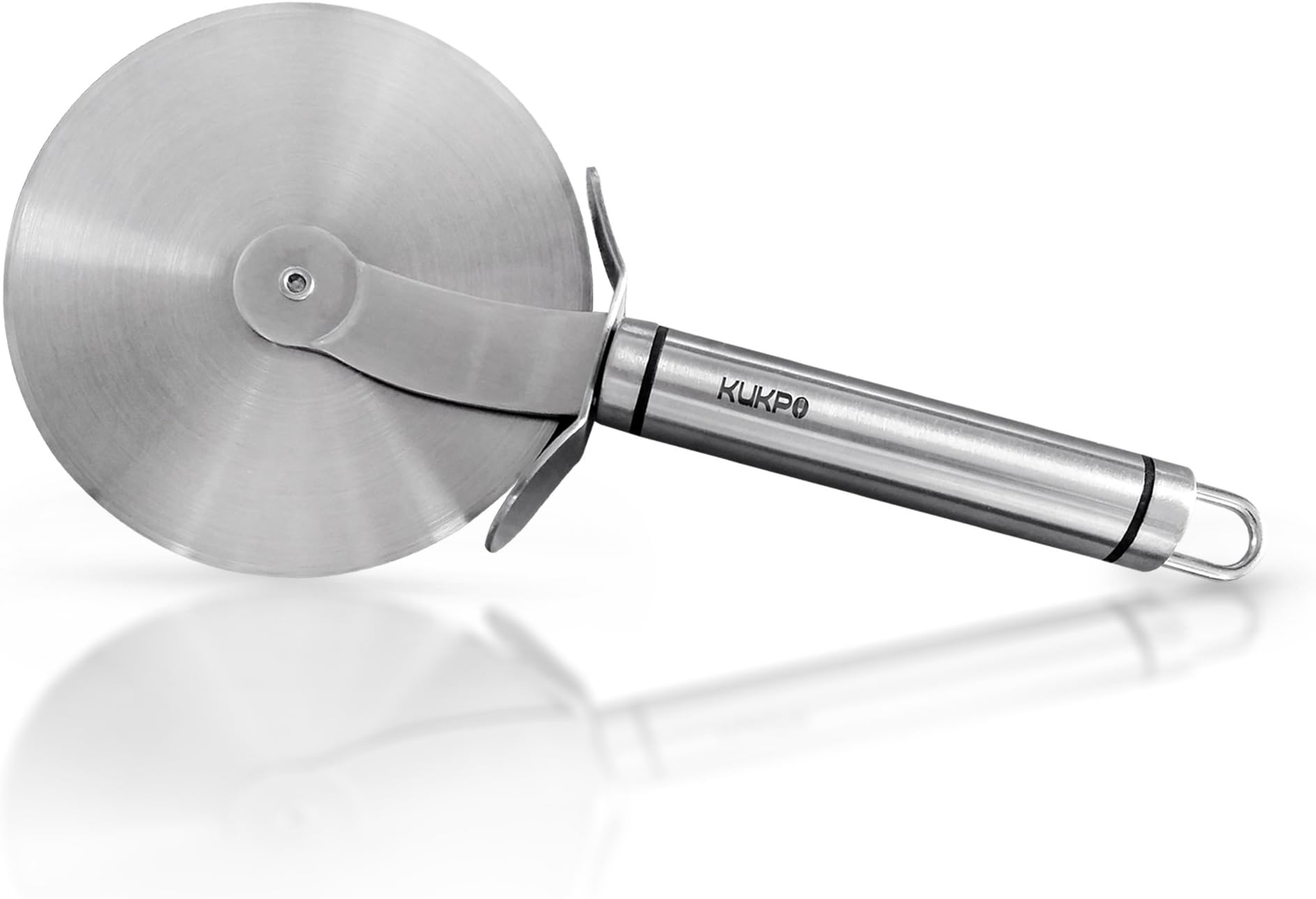 KUKPO - Stainless Steel Pizza Cutter - Large 4 Inch Wheel - Anti-Slip Hard Grip
