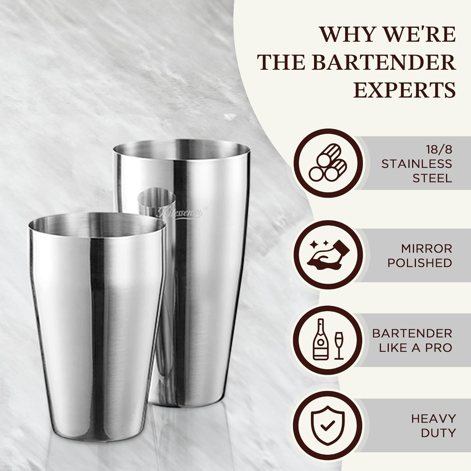 KITENSU Cotail Shaker Set, Boston Shaker Set for Drink Mixing,