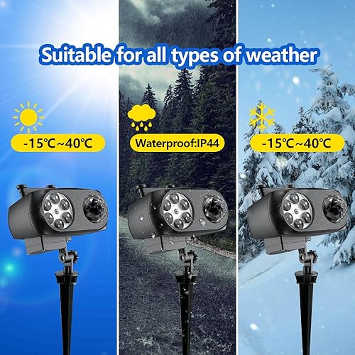 Miniatura 5 de Luces de proyector navideñas, luces de proyección LED impermeables con 10 patrones de movimiento HD y ondas oceánicas 3D, control remoto y