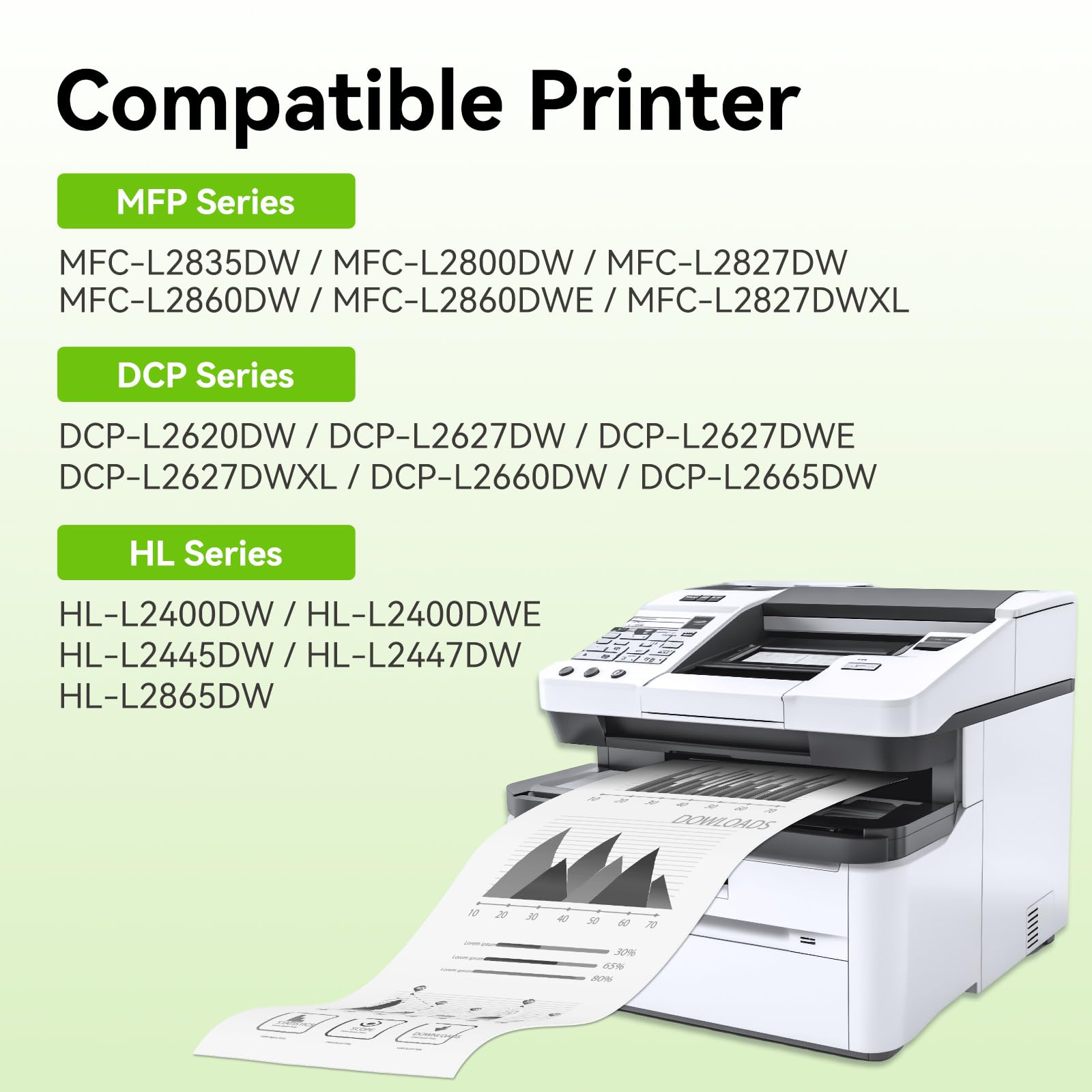 swiss toner TN2510XL compatibile per TN2510XL TN-2510XL per Toner Brother MFC-L2800DW per Toner Brother MFC-L2827DW HL-L2400DWE HL-L2445DW MFC-L2835DW DCP-L2620DW DCP-L2665DW,2 nero