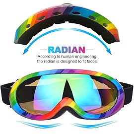 Rngeo Ski Goggles, Pack of 2, Snowboard Goggles for Kids, Boys & Girls, Youth, Men