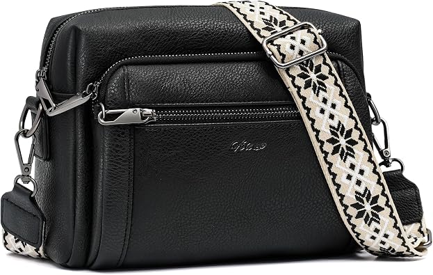 Women's Cross Body Bags, Cross Body Bag Women with Anti-Theft Function 4 Zip Compartments Women Shoulder Handbags with Adjustable Wide Strap