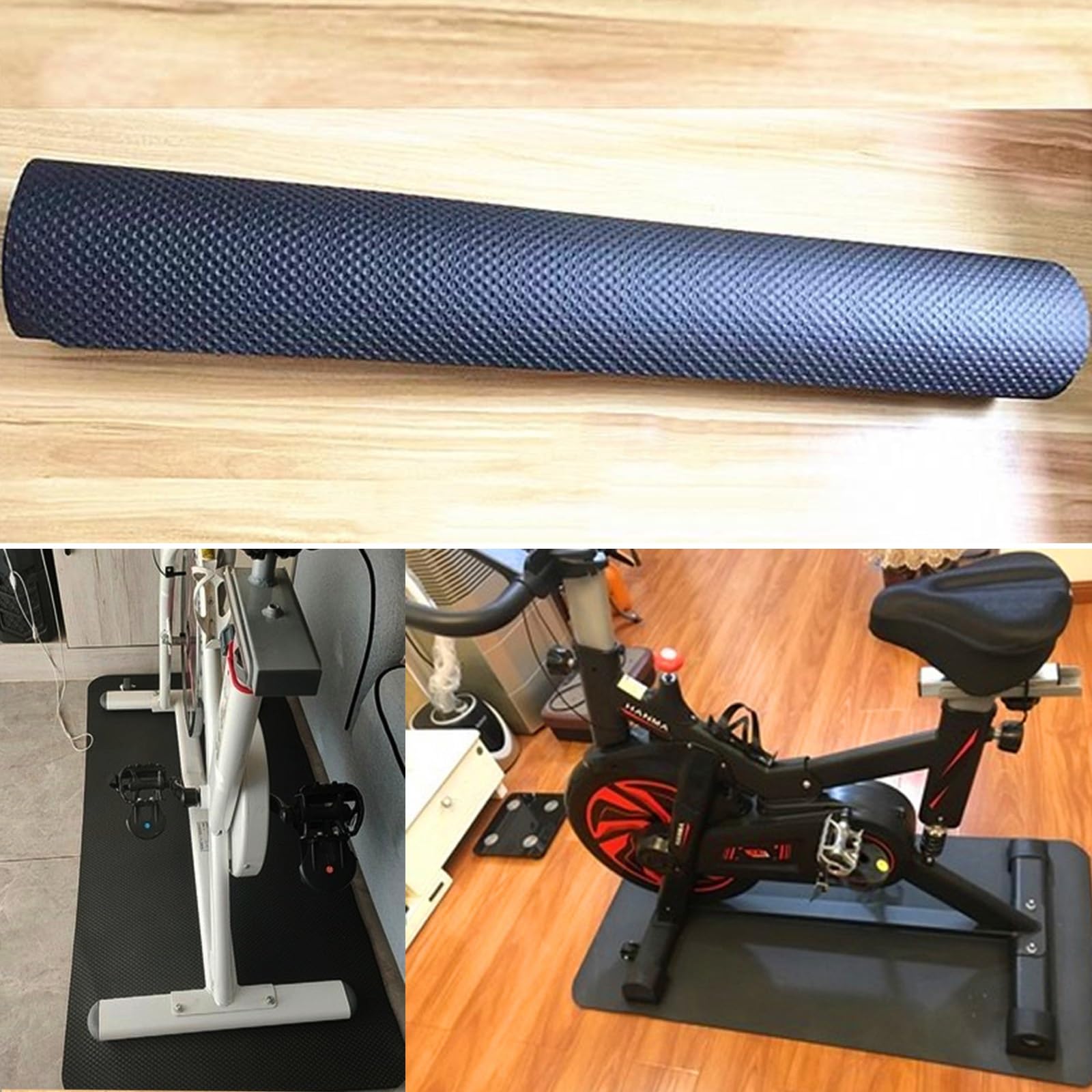 Tappetini Attrezzi Fitness Casa, Tappetino Per Tapis Roulant，Tappeto Antiscivolo Antivibrazione Protezione Del Pavimento, Tappetino Insonorizzante Per Tapis Roulant, Ellittiche, Canottaggio(120x60cm)