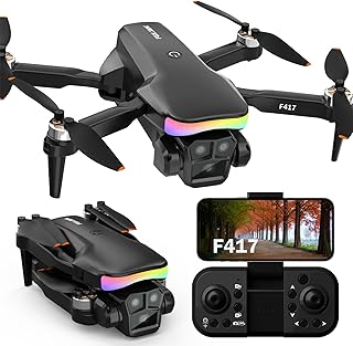 Mini Drone avec Camera 1080P Lentille Réglage Électrique 90° LED RGB pour drone adulte débutant,Drone FPV Contrôle Gestuel/Gravité Brushless Mode Sans Tête Maintien d’Altitude,Vol Waypoint,3D Flip