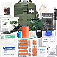 Vista 10 de Kit de Trauma Ifak, 74 Piezas de Suministros Tácticos de Primeros Auxilios Mejorados, Bolsa Molle Ifak Rip Away Suministros de Repuesto