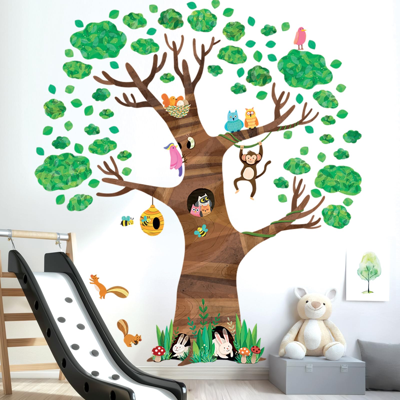 Amazon.co.jp: DECOWALL DL4-1709 特大 巨大な木と動物 ウォール