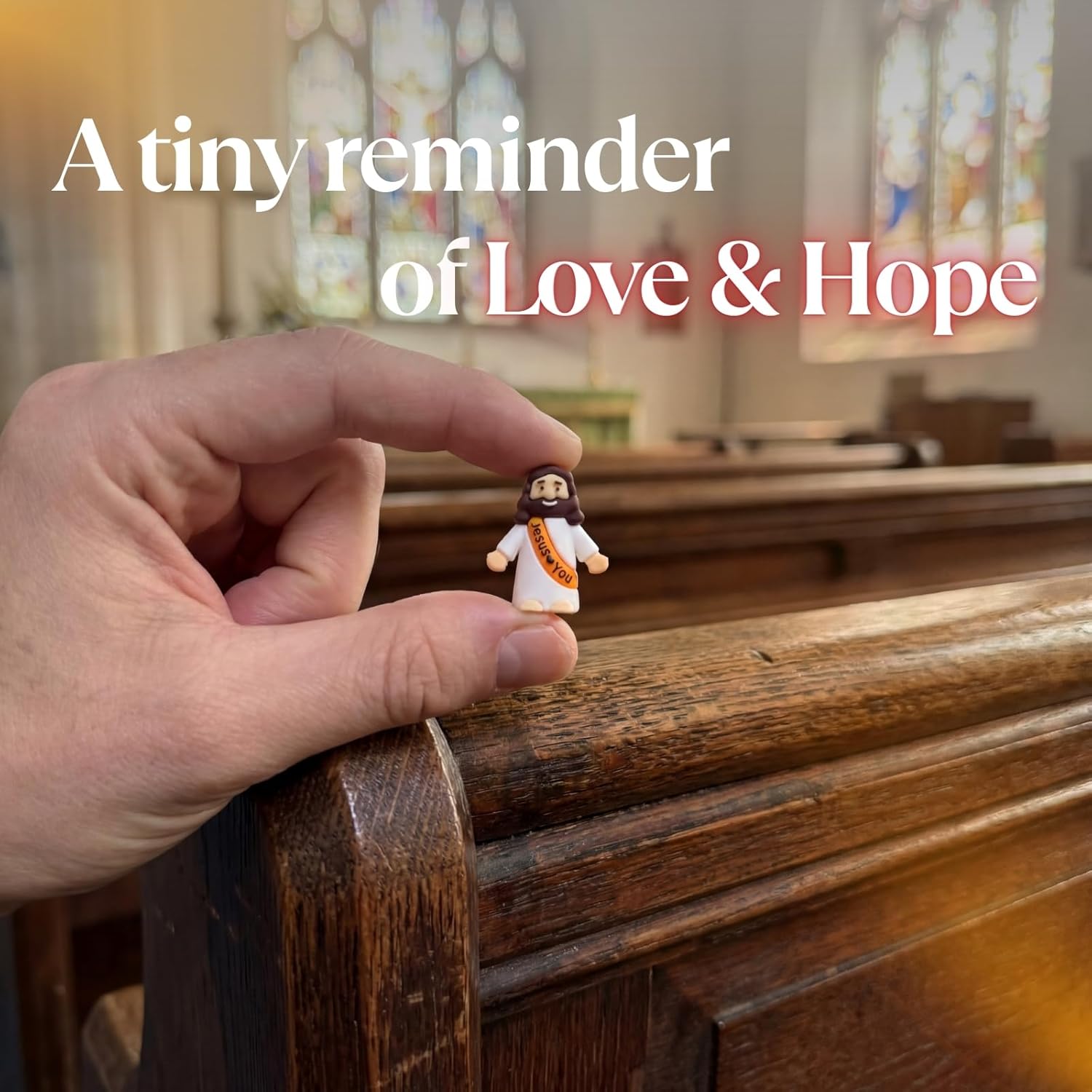 Mini Jesus Figurines Bulk 102 Pack | Little Jesus Loves You Figures in Silk Carry Bag | Church Giveaways, Sunday School Rewards & Stocking Stuffers | 6 Vibrant Colors