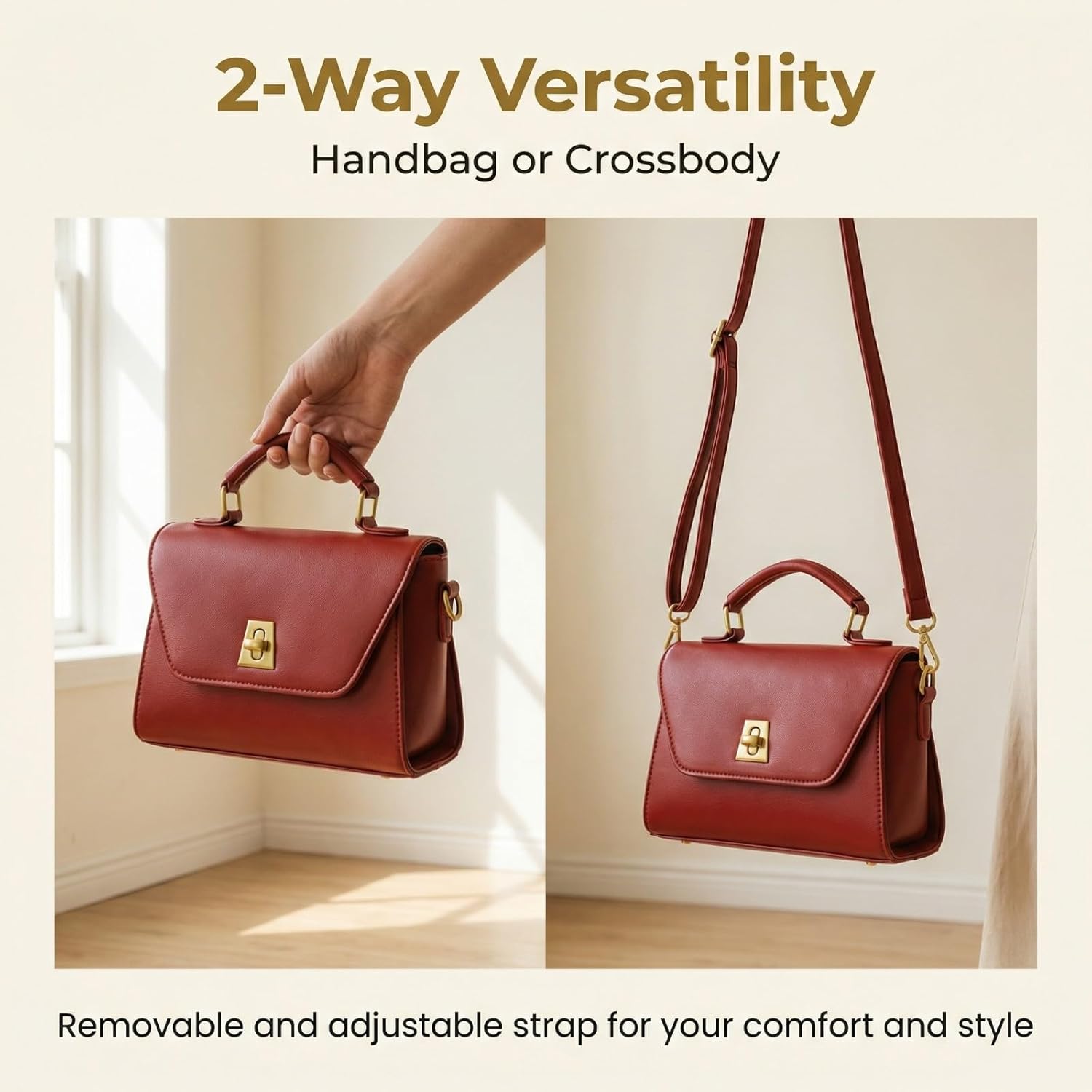 Shoulder Bags Retro Classic Purse Clutch Shoulder Simple HandBag with Zipper Closure Crossbody for Women - Image 4