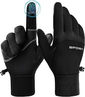 AURUZA Men's Winter Cycling Gloves: Touchscreen, Waterproof, Anti-Slip Warm Liners for Biking, Driving, Hiking in Cold Weather