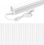 JESLED 20 Pack LED Shop Light 4FT, 20W, 2200LM, 6500K Super Bright White, T5 LED Tube for Garage, Workshop, Warehouse, 4 Foot Linkable Ceiling Lights, Plug and Play, ETL Listed