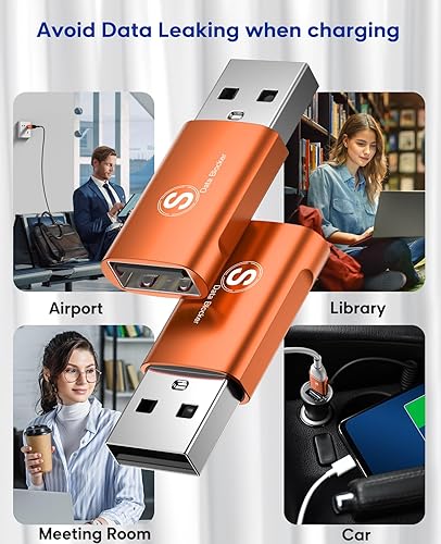 Miniatura 5 de sweguard Bloqueador de datos USB, (paquete de 3) USB-A Defender solo para carga rápida, protege contra el arranque de jugo, rechaza piratería