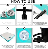 Vista 7 de Muelle flotante inflable Plataforma de muelle flotante balsa de isla con superficie antideslizante para piscina, playa, océano